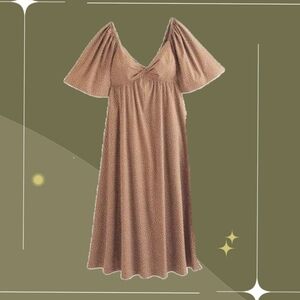 🍋✨ RARE Abercrombie angel sleeve twist front midi dress